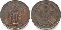 Schweden 1877 SWEDEN. 5 &Ouml;re 1877, OSCAR II, bronze, KEY DATE, VF-XF ss-vz 40.38 US$33.45 US$  +  40.39 US$ shipping
