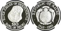 Nauru S$10 1993 NAURU. 10 Dollars 1993 SILVER JUBILEE OF INDEPENDENCE si... 808.29 US$  +  34.64 US$ shipping