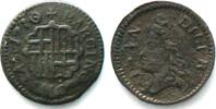 Spanien - Barcelona Spain BARCELONA Dinero 1710, CARLOS III, PRETENDER COINAGE, copper AU! -