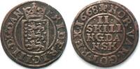 Dänemark DENMARK 2 Skilling 1668 FREDERIK III silver VF+ -