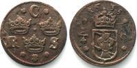 Schweden SWEDEN. 1/4 Ore 1635, CHRISTINA, copper SCARCE! XF! -