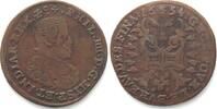Belgien - Antwerpen SPANISH NL - BRUSSELS. Counter 1654, PHILIP IV, copper VF+ -