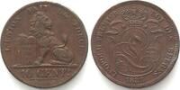 Belgien BELGIUM. 10 Centimes 1832, LEOPOLD I, copper XF! -