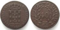 Portugal PORTUGAL 40 Reis (Pataco) 1832 MIGUEL I bronze aXF -