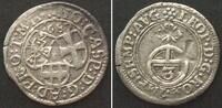 Deutscher Orden TEUTONIC ORDER. 3 Kreuzer 1680, JOHANN CASPAR II von AMPRINGEN, silver XF! -