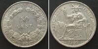 Franz. Indochina FRENCH INDO-CHINA. 50 Cents 1936, silver, Prooflike Specimen! -