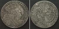 Polen Tympf POLAND. Tympf (18 Groszy) 1756 EC, Leipzig mint, AUGUST III large bust XF! -