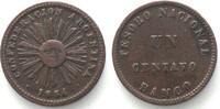Argentinien ARGENTINA. Centavo 1854, copper aXF -