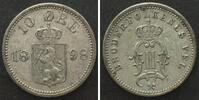 Norwegen NORWAY. 10 Ore 1898, OSCAR II, silver AU! -