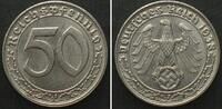 Deutschland - Drittes Reich Germany THIRD REICH 50 Reichspfennig 1938 J, nickel, KEY DATE! AU! -