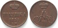 Russland RUSSIA. Polushka (1/4 Kopek) 1859 EM, ALEXANDER II copper KEY DATE! XF -