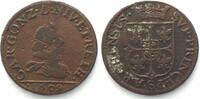 Frankreich - Nevers & Rethel French States NEVERS & RETHEL. 2 Liard 1609, CHARLES of GONZAGA copper VF+ -