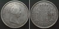 Spanien SPAIN. 20 Reales 1854, 6-pointed star, Madrid mint, ISABEL II silver XF! -