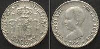 Spanien SPAIN 50 Centimos 1892(92) ALFONSO XIII silver AU! -