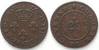 Franz. Guiana FRENCH GUIANA - CAYENNE. 2 Sous 1782 A, LOUIS XVI, billon AU! -