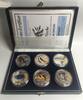 Nordkorea NORTH KOREA. Complete Set 6 x 500 Won 1996 FISHES silver 6 x 1 oz COLORED Proof -