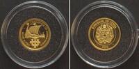 Tonga TONGA 10 Pa'anga 2003 TREASURE OF HIDDENSEE, Viking ship, gold Proof -