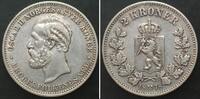 Norwegen NORWAY 2 Kroner 1878, OSCAR II, silver XF! -
