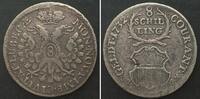 Lübeck, Stadt German States LUBECK City. 8 Schilling 1732 silver VF -