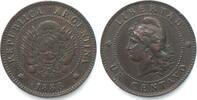 Argentinien ARGENTINA 1 Centavo 1888 LIBERTAD bronze SCARCE DATE! AU! -