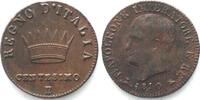 Italien Italy KINGDOM of NAPOLEON 1 Centesimo 1810 B, Bologna mint, copper, AU! -