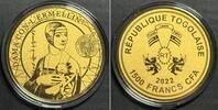 Togo TOGO 1500 Francs CFA 2022 Dama con l'Ermellin LEONARDO DA VINCI Gold 1/200 oz -