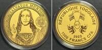 Togo TOGO 1500 Francs CFA 2022 Salvator Mundi LEONARDO DA VINCI Gold 1/200 oz -
