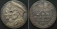 Iran - Medaillen RRR! MOHAMMAD REZA SHAH PAHLAVI & FARAH 1967 Visit to Germany, silver, 32mm -