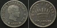 Italien Italy KINGDOM of NAPOLEON 10 Soldi 1810 M, Milan mint, silver VF+ -