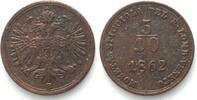 Italien - Lombardei Italian States LOMBARDY-VENETIA 5/10 Soldo 1862 B, FRANZ JOSEPH I, copper aXF -
