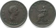 England GREAT BRITAIN Halfpenny 1806, GEORGE III, copper aXF -