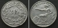 Schweiz SWITZERLAND 2 Francs 1850 A, contemporary counterfeit, tin/lead alloy -