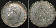Bayern German States BAVARIA 3 Mark 1910 D, OTTO - Mint error - silver AU -