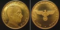 Italien - Medaillen ADOLF HITLER Medal ND (1960s) gilt bronze 35mm SCARCE! -