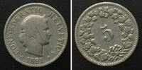 Schweiz - Fehlprägungen SWITZERLAND 5 Rappen 1891 Cu-Ni 12° DIE ROTATION ERROR -