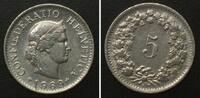 Schweiz - Fehlprägungen SWITZERLAND 5 Rappen 1969 Cu-Ni 12° DIE ROTATION MINT ERROR -
