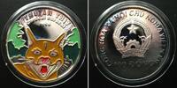 Vietnam VIET NAM 100 Dong 1996 Caracal FELIDAE silver, multicolor Proof RARE! -