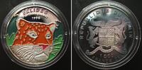 Benin BENIN 1000 Francs CFA 1996 Leopard FELIDAE silver multicolor Proof RARE! -