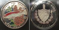 Kuba CUBA 10 Pesos 1994 Amarillo CARIBBEAN FAUNA silver COLORED Proof -
