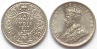 Indien Britisch INDIA BRITISH 2 Annas 1917 GEORGE V Calcutta mint silver UNC! -