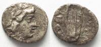Megaris MEGARA. AR Obol 307-290 BC, Apollo head / Lyra -