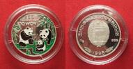Nordkorea NORTH KOREA 100 Won 1998 PANDA silver COLORED Proof SCARCE! # 94789