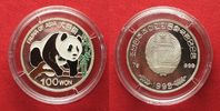 Nordkorea NORTH KOREA 100 Won 1999 PANDA silver COLORED Proof # 94790