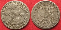 Haus Habsburg AUSTRIA - TYROL 3 Kreuzer 1647 Archduke FERDINAND CHARLES silver XF! # 94859