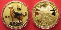 Nordkorea NORTH KOREA 20 Won 2006 Lunar YEAR OF THE DOG brass COLORED Proof # 94937