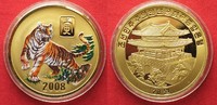 Nordkorea NORTH KOREA 20 Won 2008 Lunar YEAR OF THE TIGER brass COLORED Proof # 94942