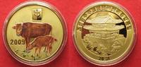 Nordkorea NORTH KOREA 20 Won 2009 Lunar YEAR OF THE OX brass COLORED Proof # 94946