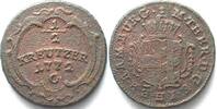 Haus Habsburg  Austria BURGAU 1/2 Kreuzer 1772 G MARIA THERESA copper SCARCE!!! XF! EF