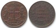 Indien Britisch INDIA-BRITISH. 1/4 Anna 1858, coin alignment, copper, AU -