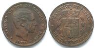 Spanien SPAIN 10 Centimos 1878 ALFONSO XII bronze XF! -